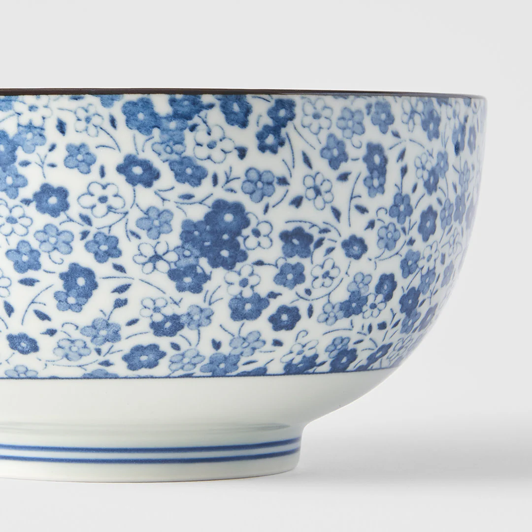 Blue Daisy U-shape udon bowl 16cm - Image 3