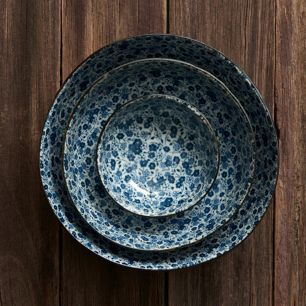 Blue Daisy U-shape udon bowl 16cm - Image 4