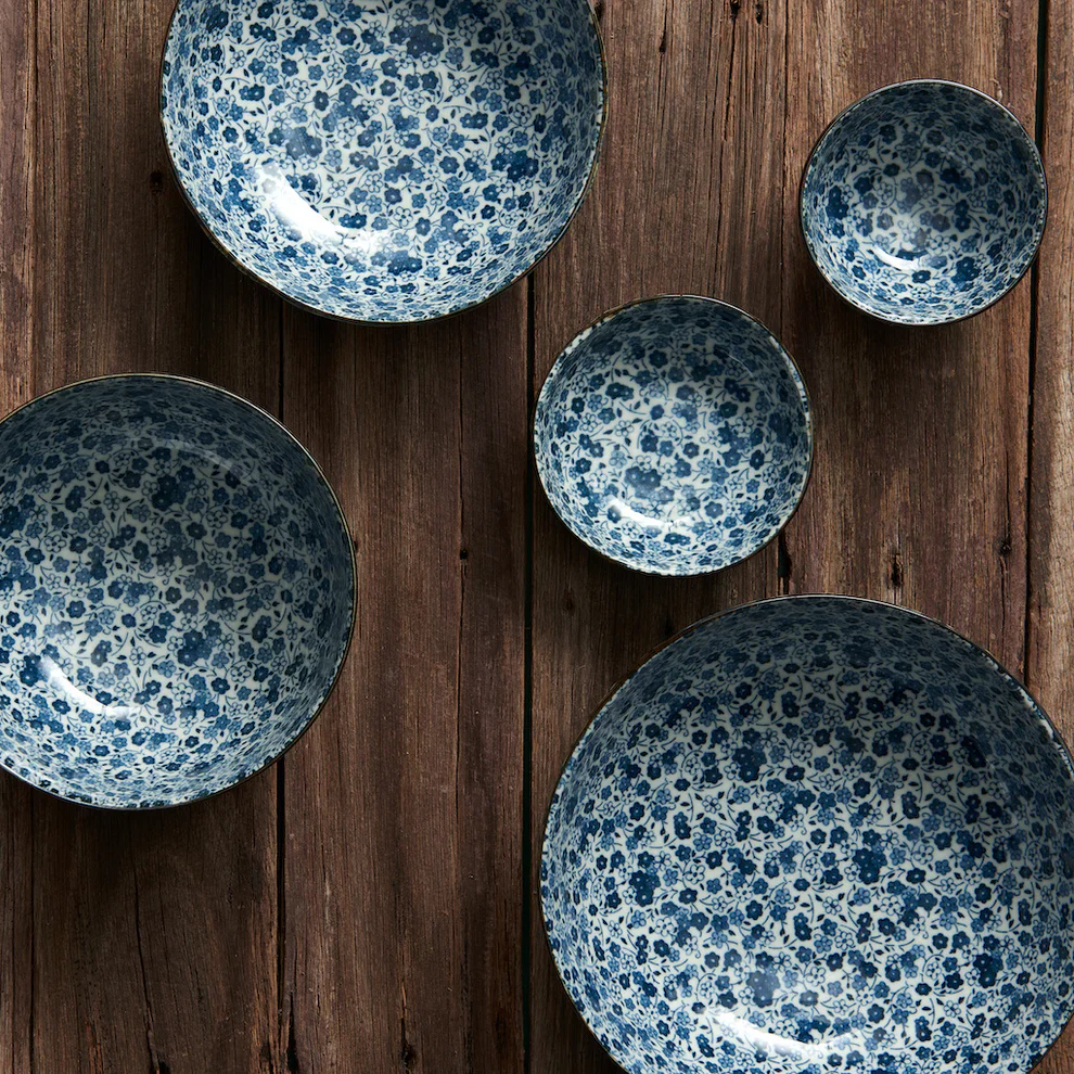 Blue Daisy U-shape udon bowl 16cm - Image 5