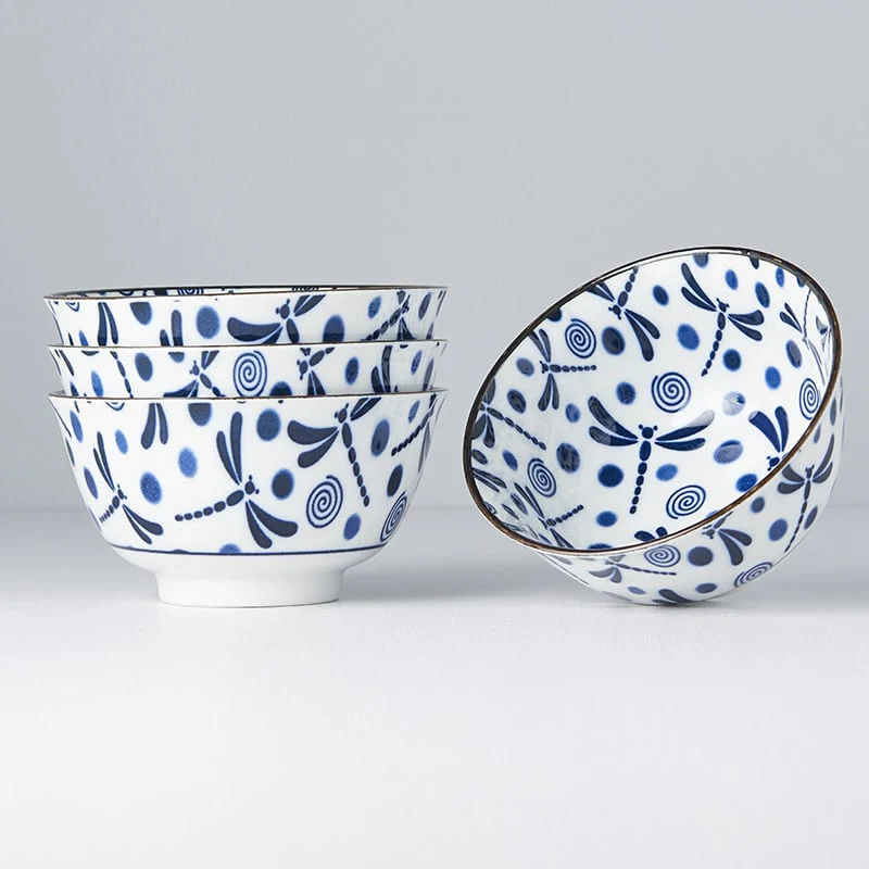 Blue Dragonfly 4 piece boxed bowl set 13cm - Image 4