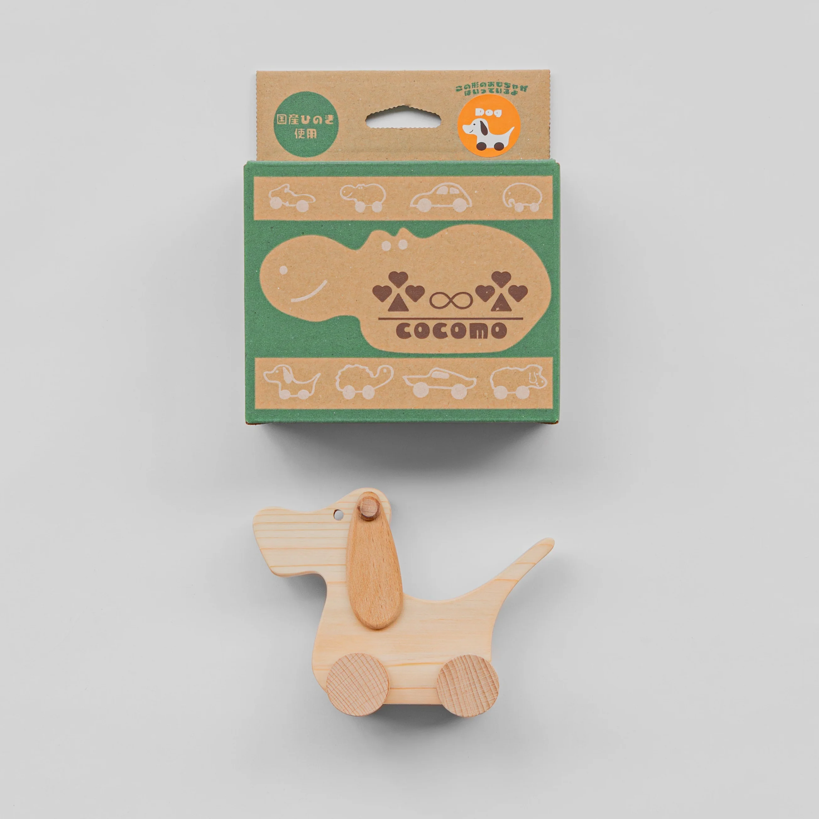 Cocomo Hinoki Wooden Animal Car Toy - Dog