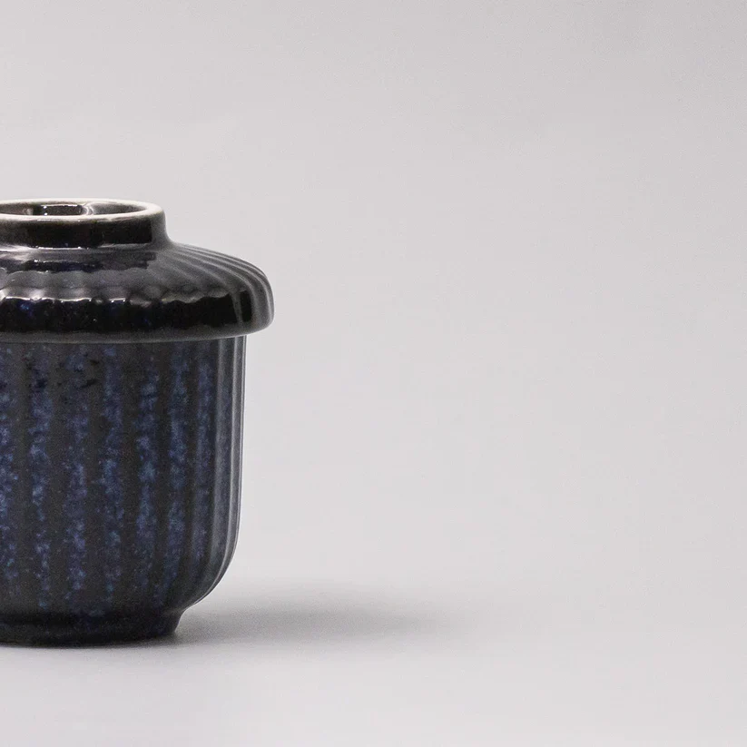 Cup Chawanmushi Indigo Blue Lidded Jar 170ml - Image 5