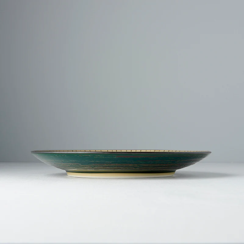Dark Green Converging Lines Dinner Plate 25cm - Image 3