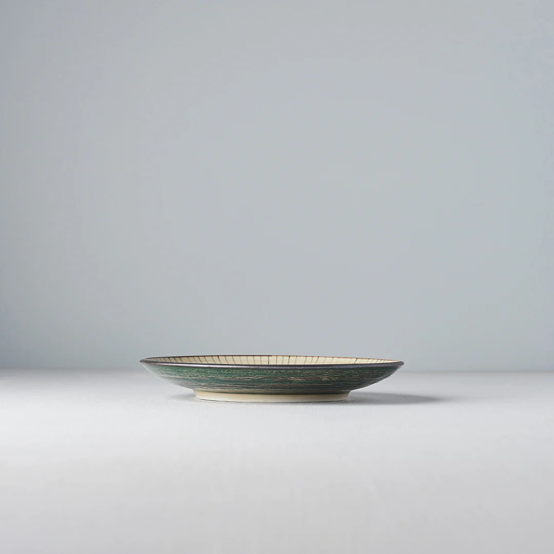 Dark Green Converging Lines side plate 19cm - Image 5