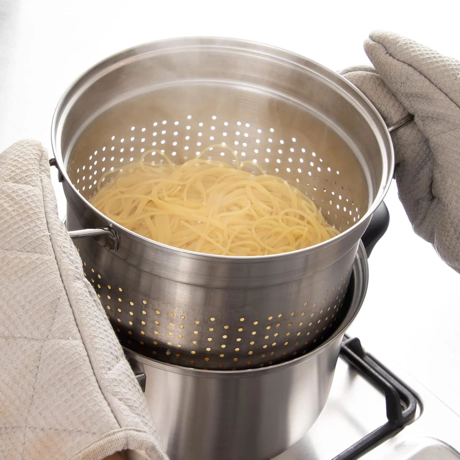 Enzo Classic Stainless Steel Pasta Pot 22cm - Image 7