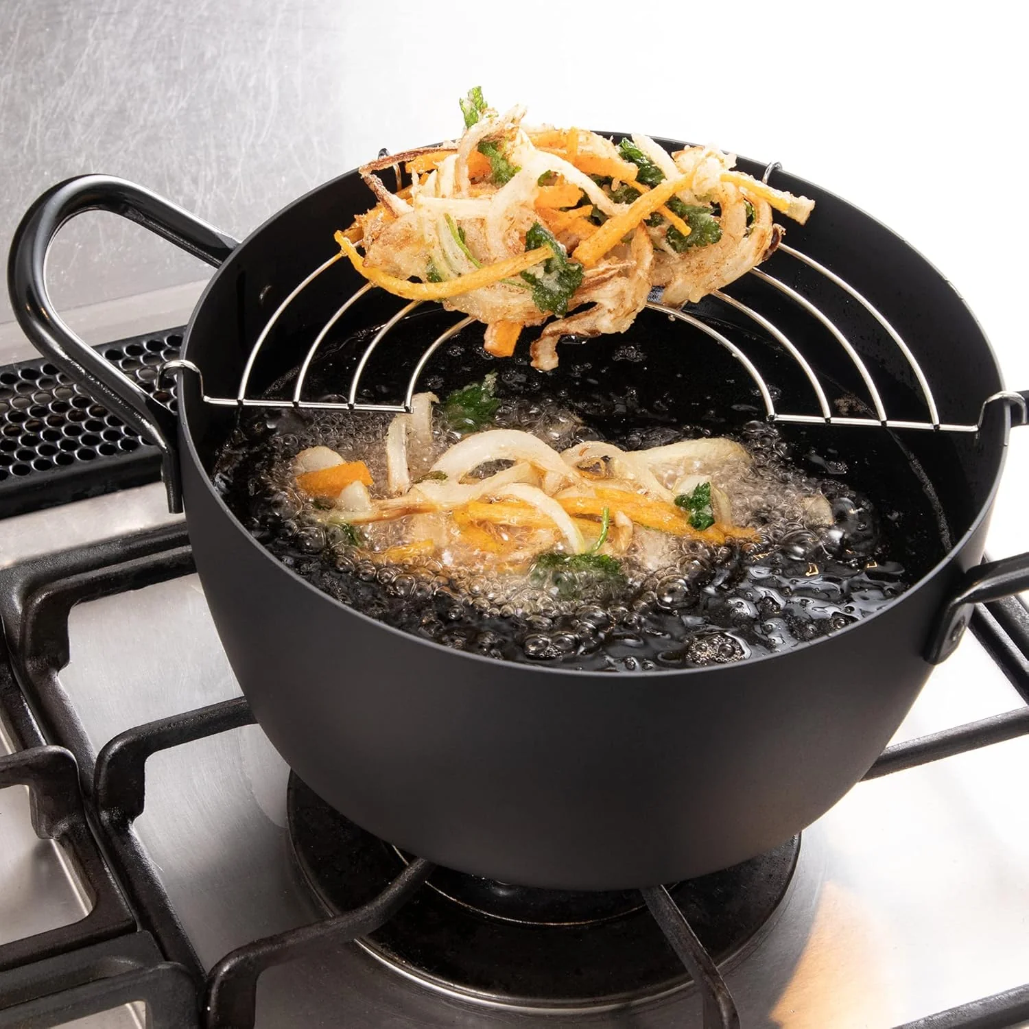 Enzo Iron Deep Tempura Frying Pot 22cm - Image 3