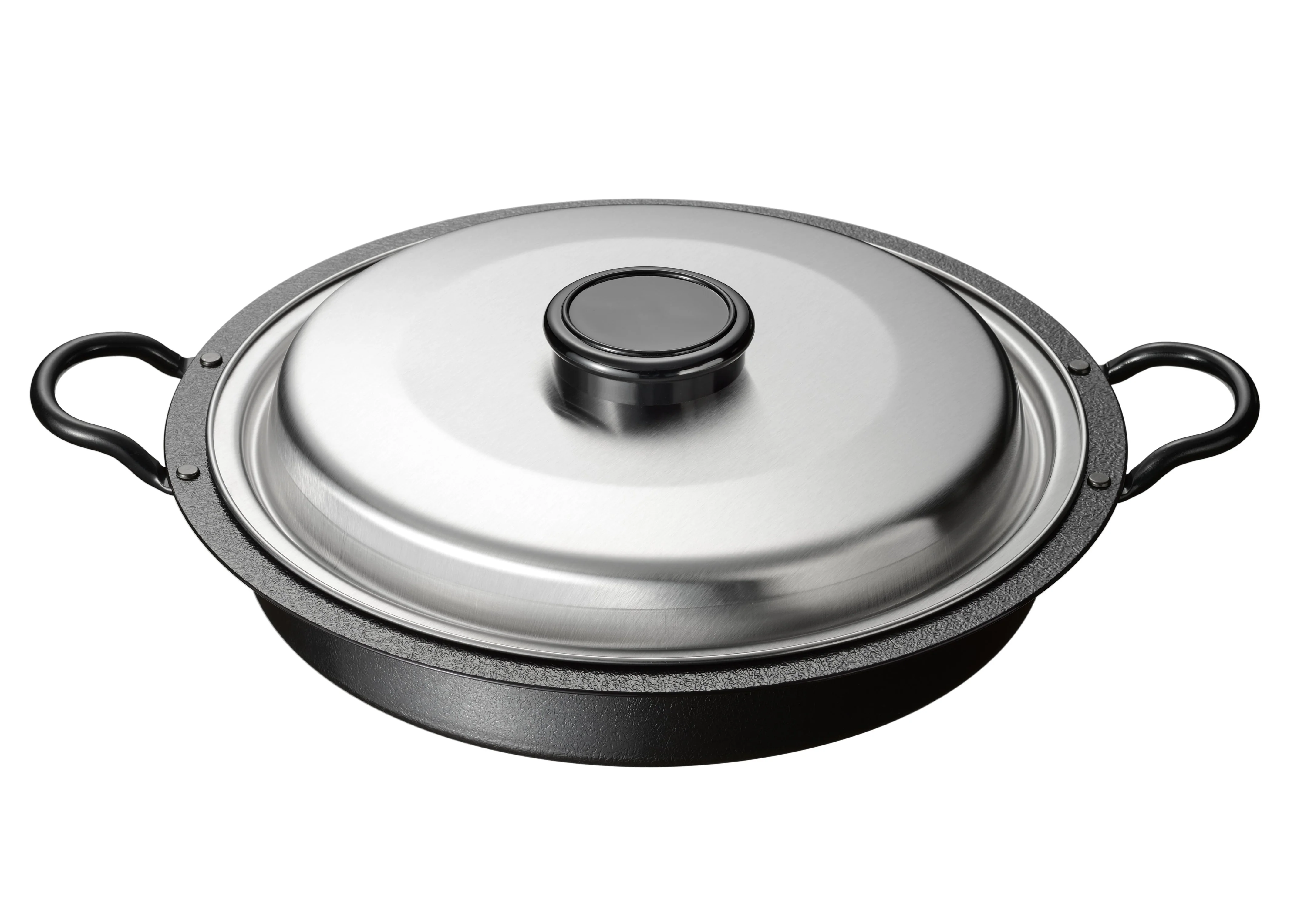 Enzo Iron Yakiniku & Gyoza Grill Pan with Stainless Steel Lid 26cm - Image 3