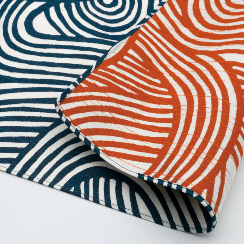 Furoshiki Isa monyo Reversible - Knot Blue Orange 48cm