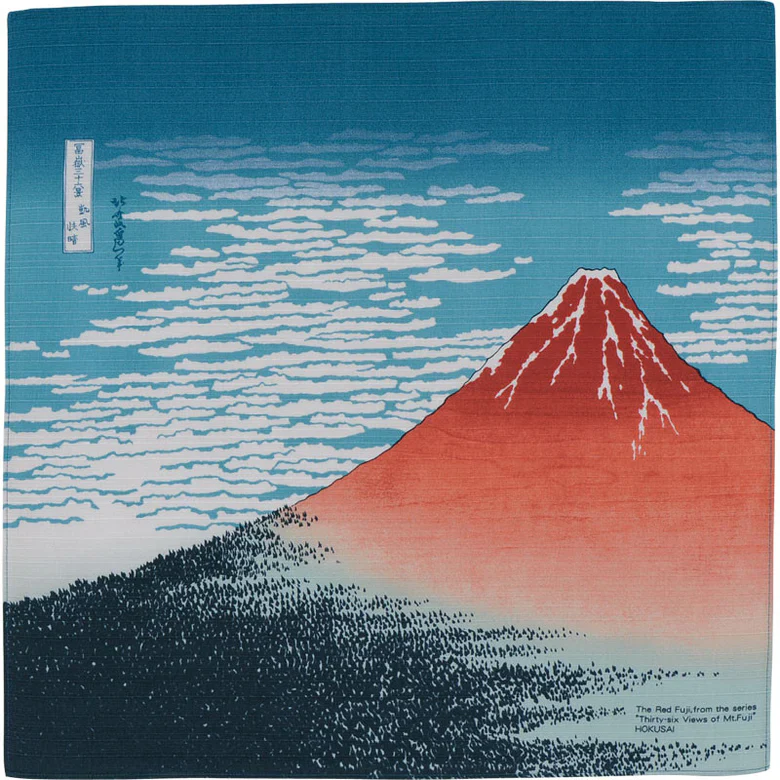 Furoshiki Ukiyo-e - South Wind, Clear Sky Navy Blue 48cm