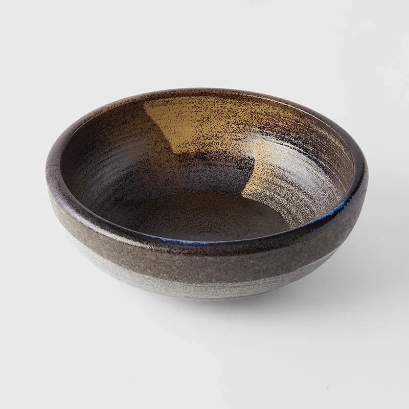 Gold Brushstroke Thick Edge Bowl 23cm