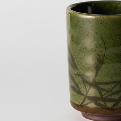 Green Bamboo Pattern Sushi Mug 320ml - Image 3