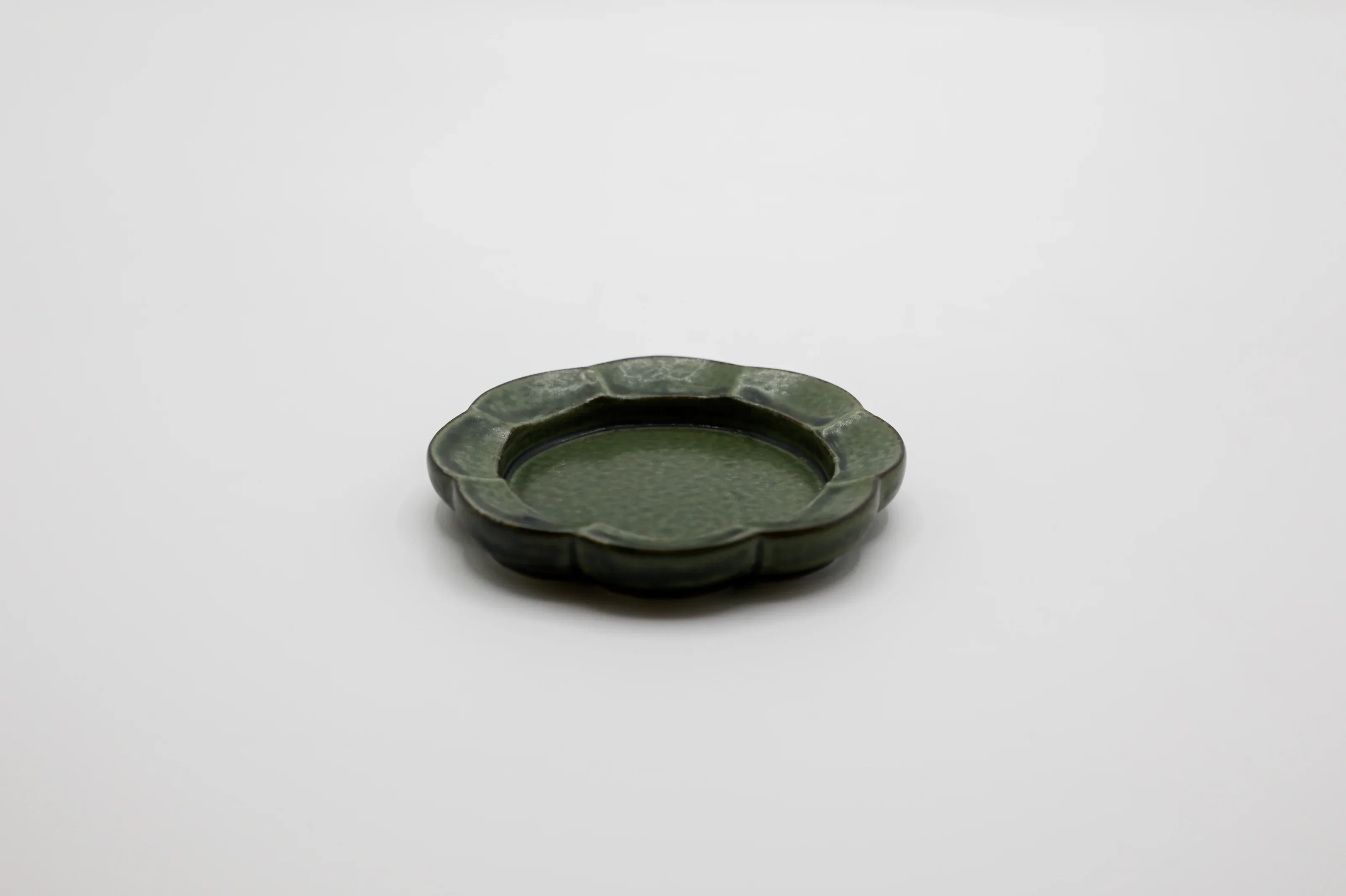 Hibi Seto Tray Flower Oribe green - Image 2