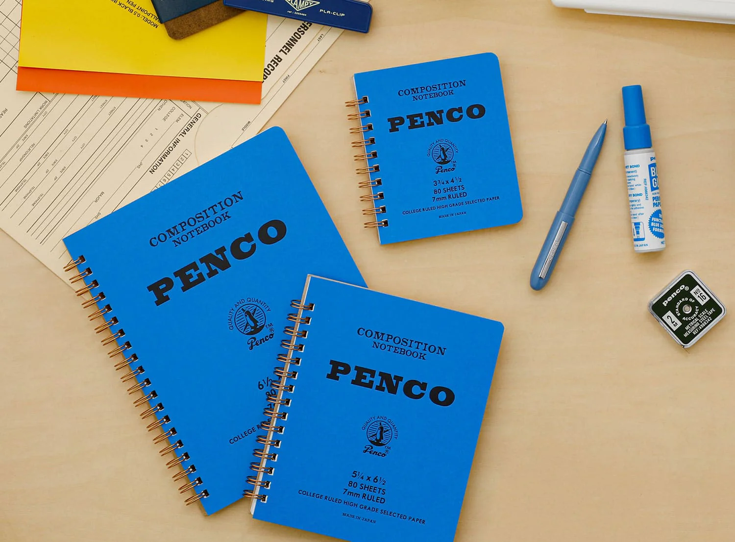 Hightide Penco Coil Lined Notebook M - Blue - Image 3