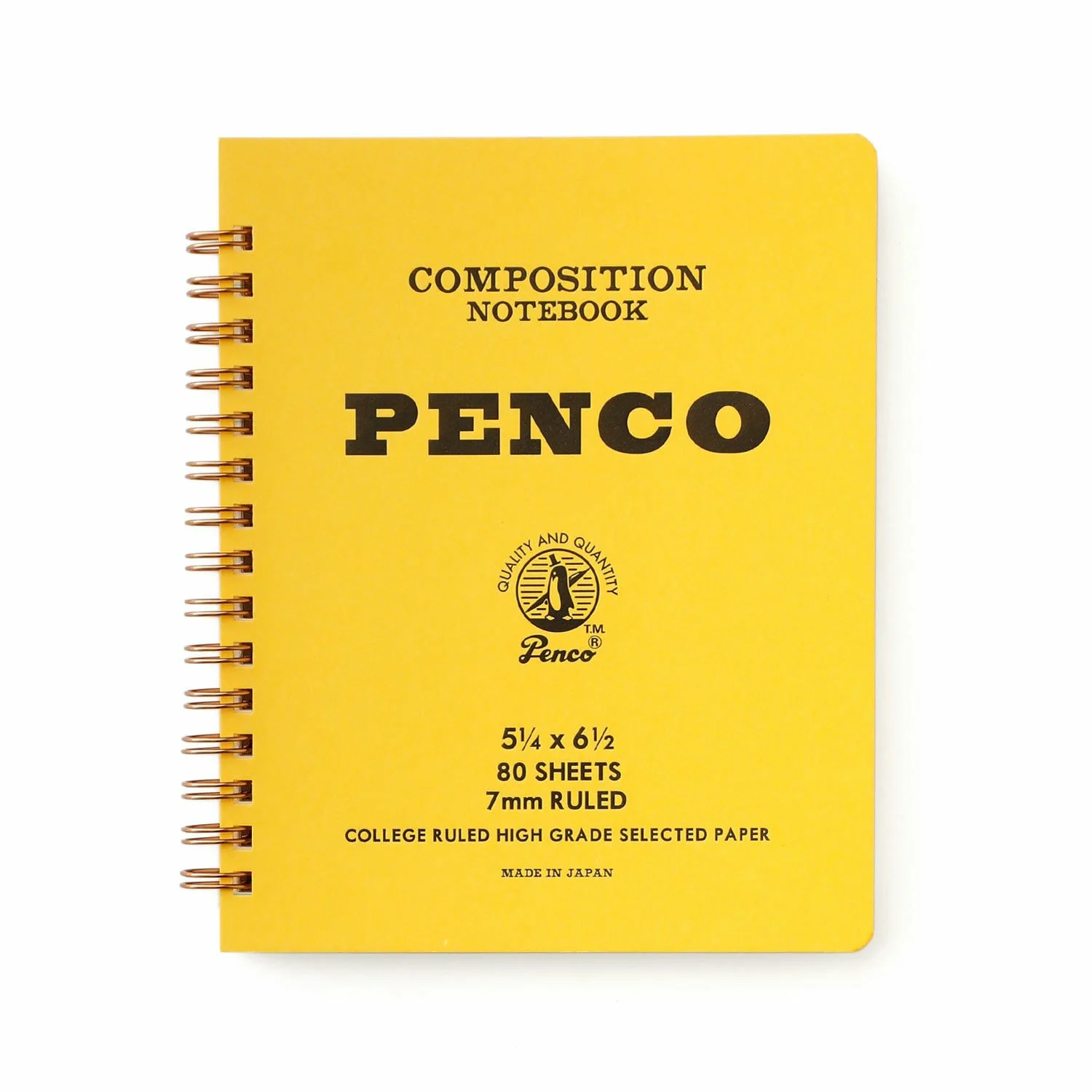 Hightide Penco Coil Lined Notebook M - Yellow