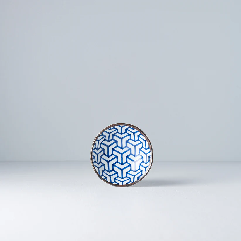 Indigo Herringbone Ikat Sauce Dish 11cm - Image 5