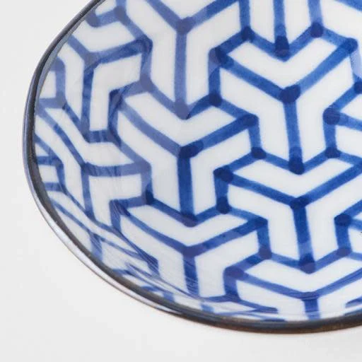 Indigo Herringbone Ikat Sauce Dish 11cm - Image 7