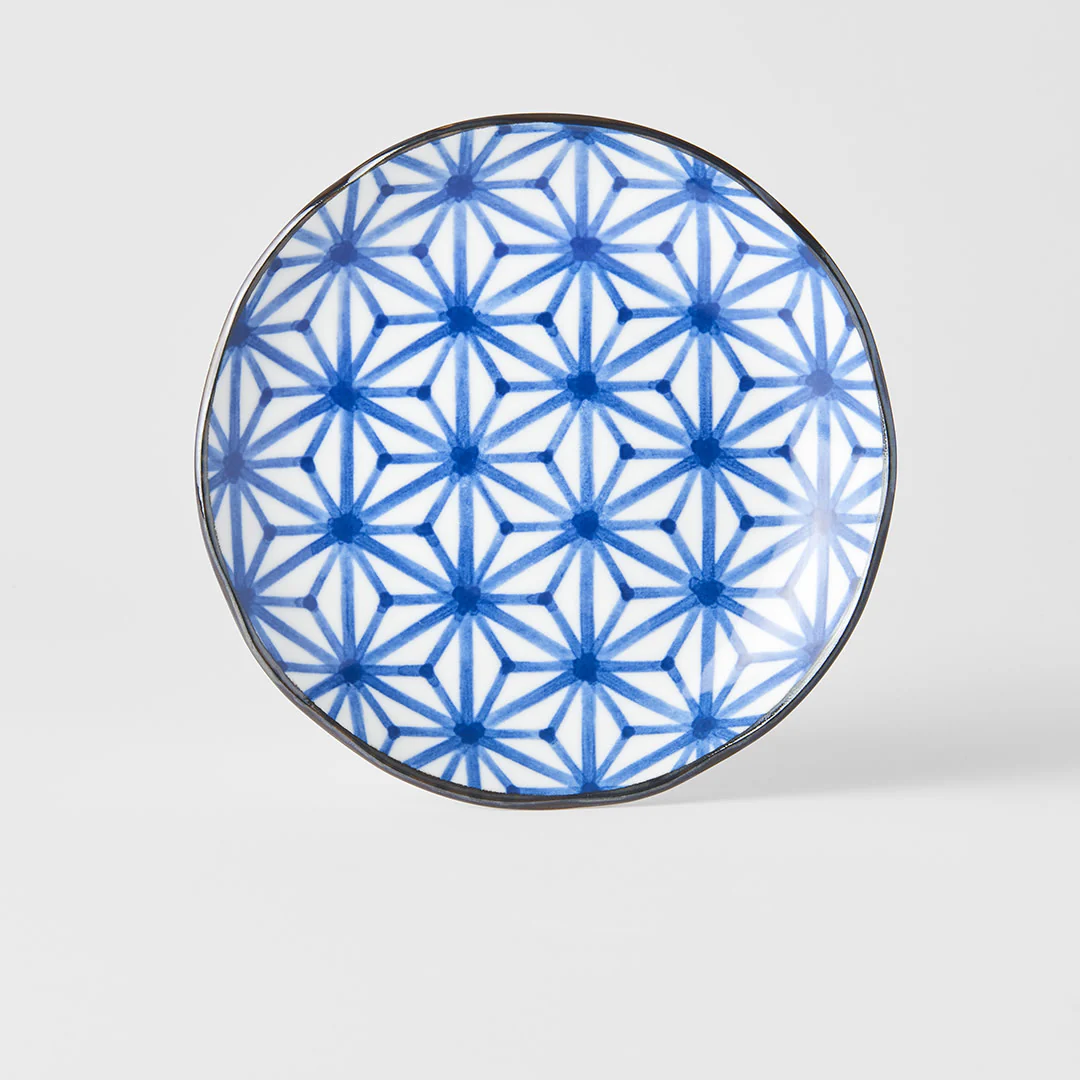 Indigo Starburst Ikat plate 16cm