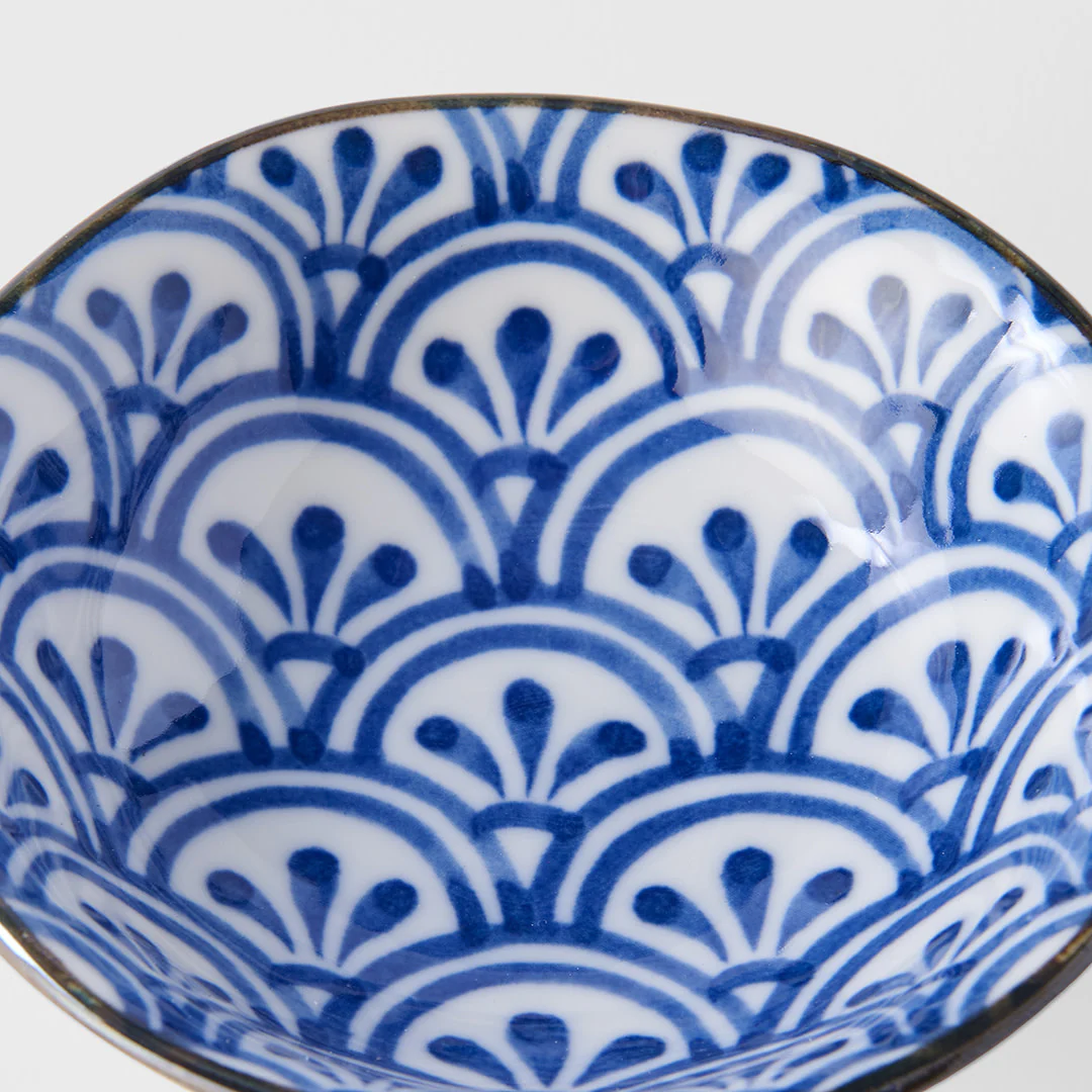 Indigo Petal Crest Ikat Sauce Dish 11cm - Image 7