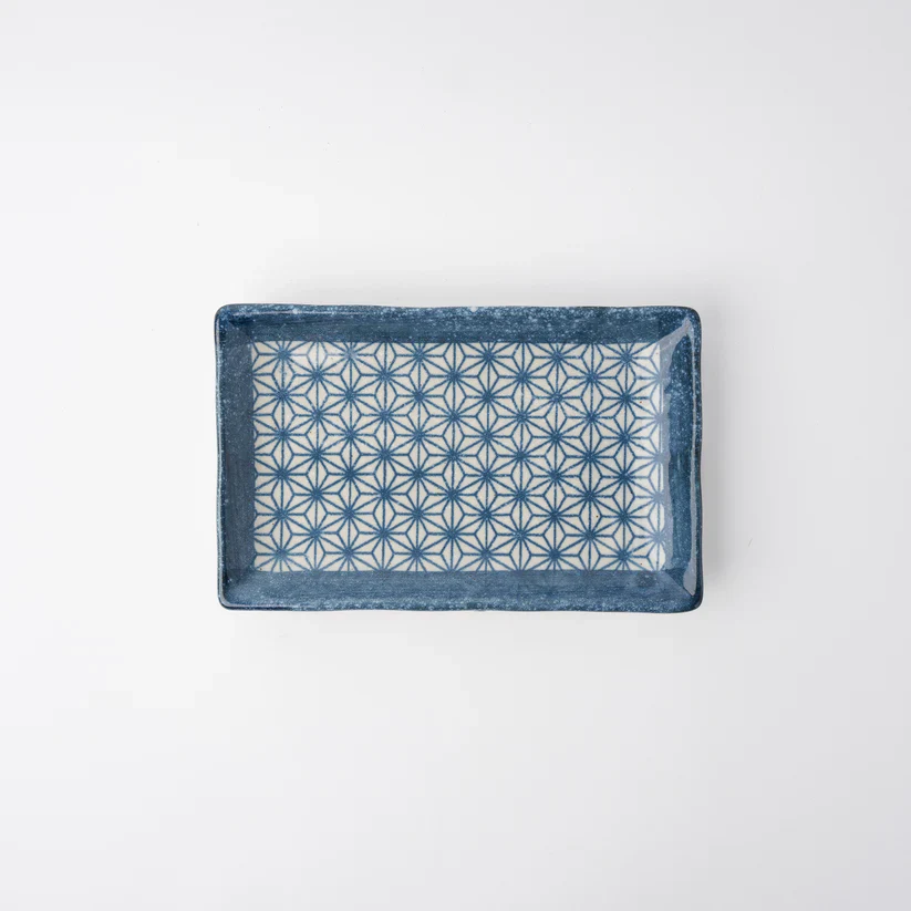 Indigo Ikat Starburst Serving Plate 22cm - Image 2