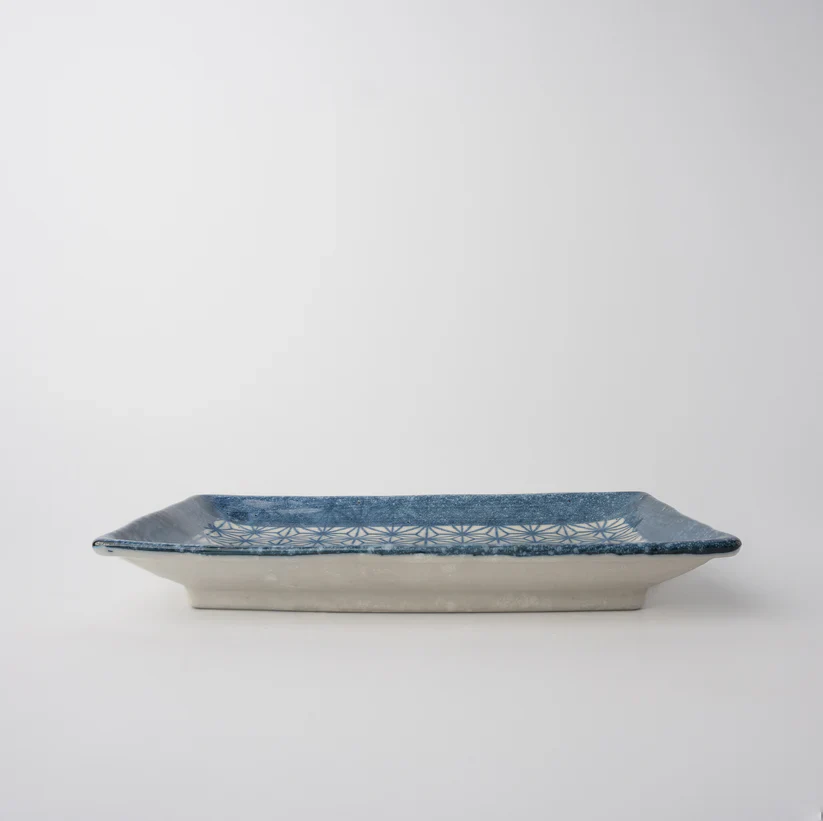 Indigo Ikat Starburst Serving Plate 22cm - Image 3