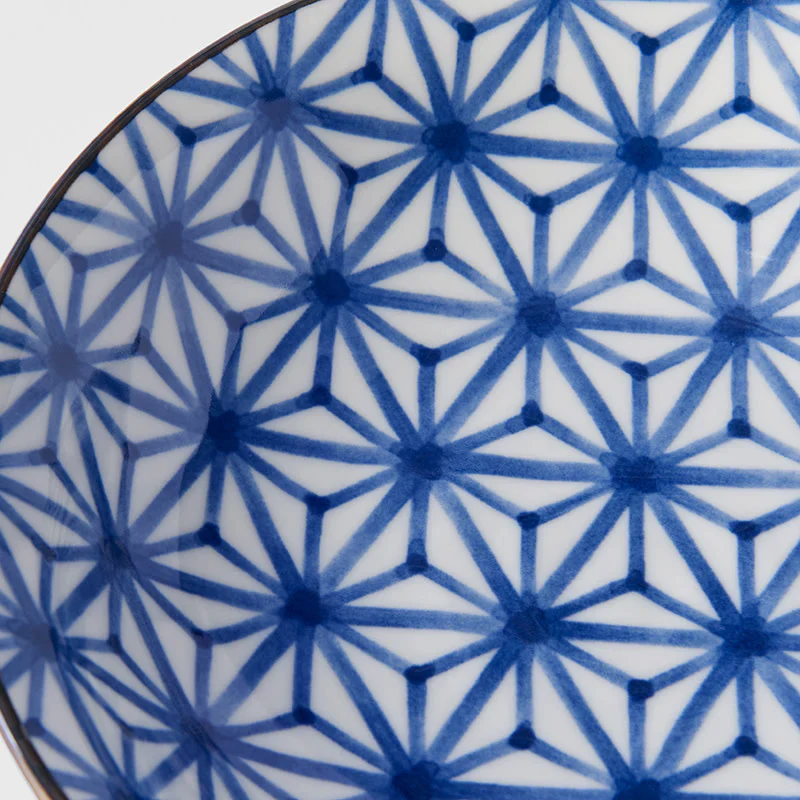 Indigo Starburst Ikat Shallow Open Bowl 20.5cm - Image 2