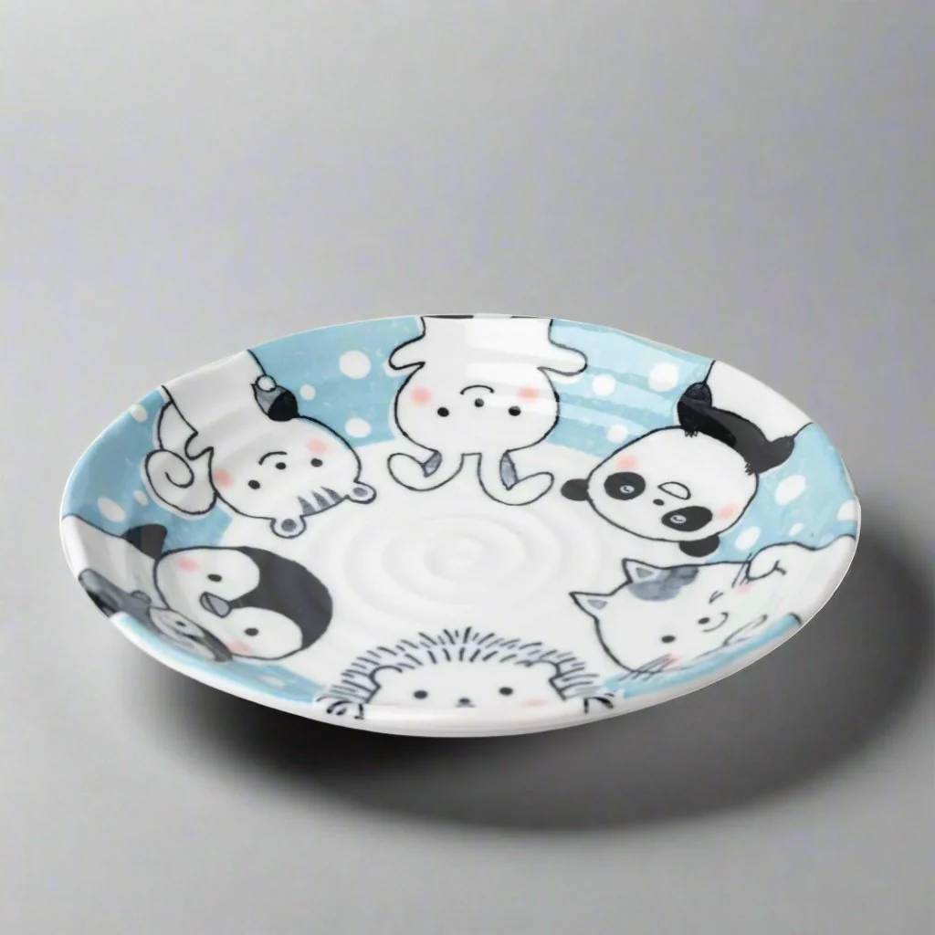 Kawaii Blue Glaze Plate 22cm - Image 3