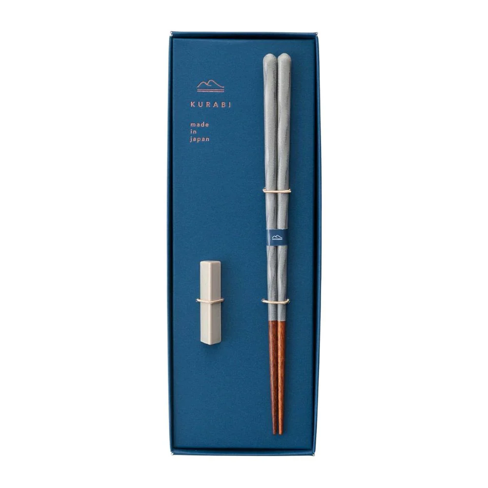 KURABI Grey Chopsticks Gift Set