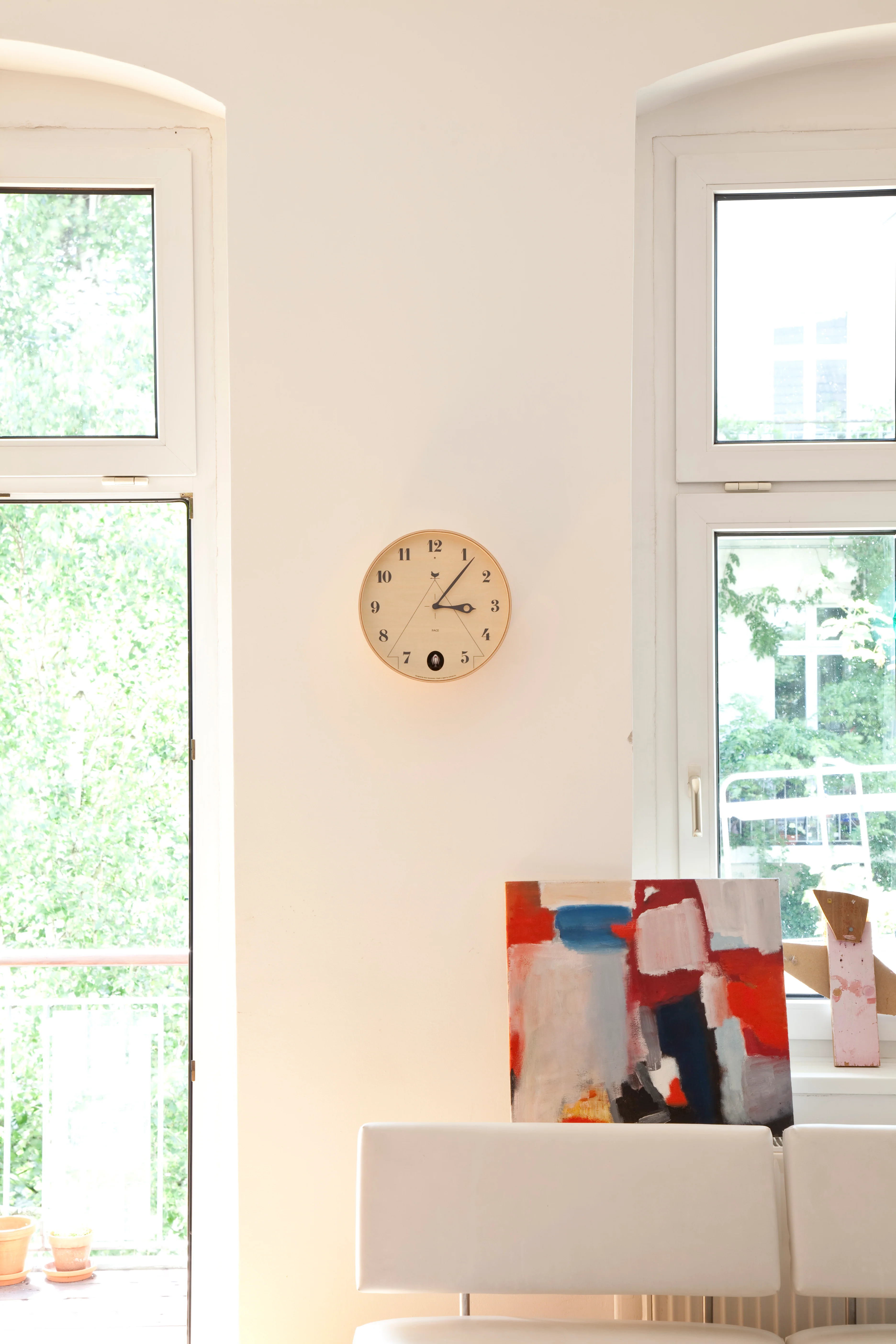 Lemnos PACE Japanese Designer Cuckoo Wall Clock - Brown - Image 6