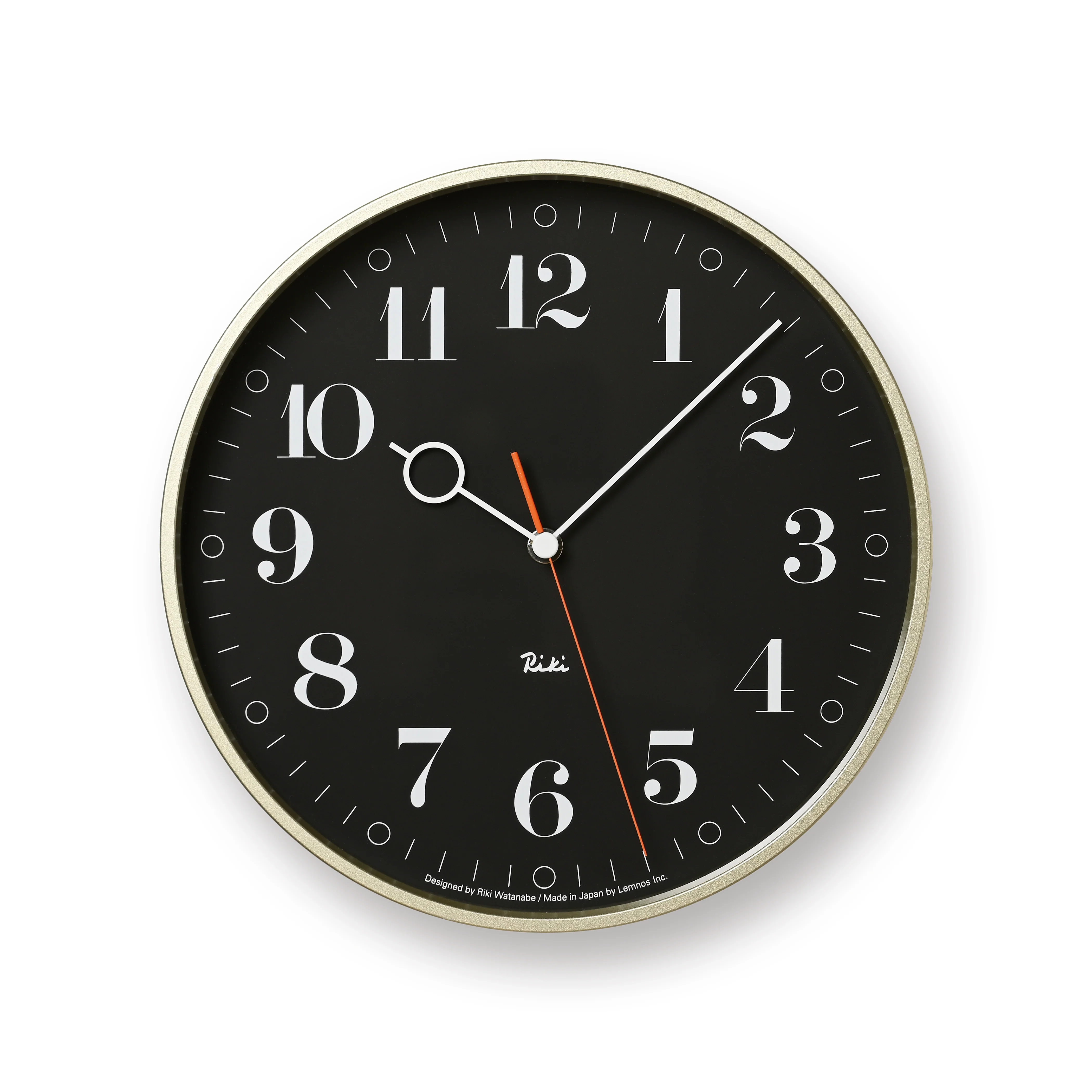 Lemnos RIKI Ring Japanese Designer Wall Clock - Black