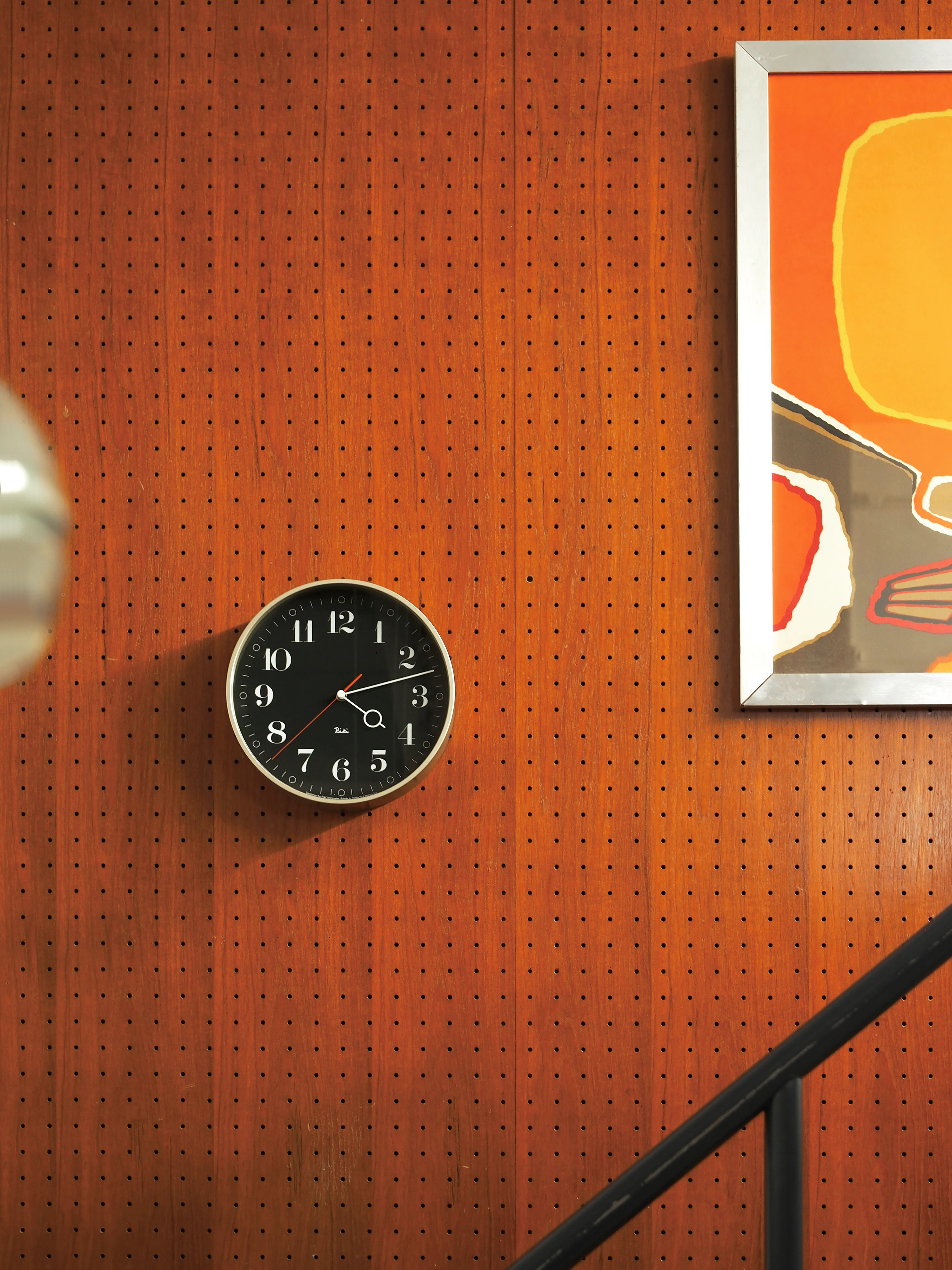 Lemnos RIKI Ring Japanese Designer Wall Clock - Black - Image 4