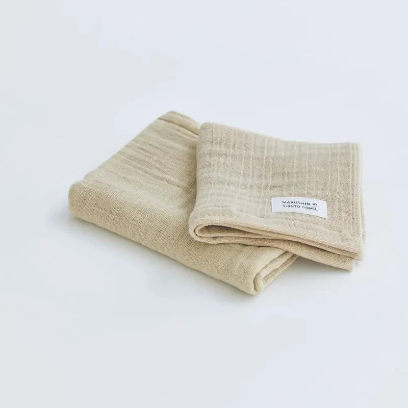 Marushin Quadruple Gauze Towel - Beige