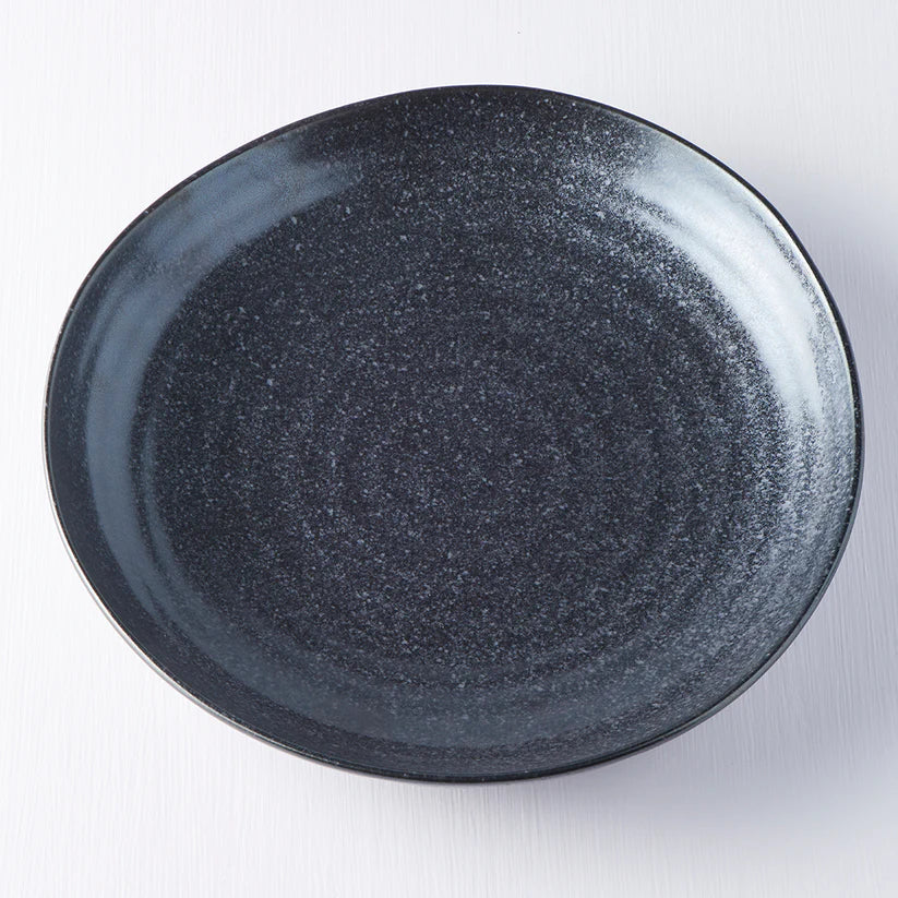 Matt Black Uneven Dinner Plate 23cm - Image 4