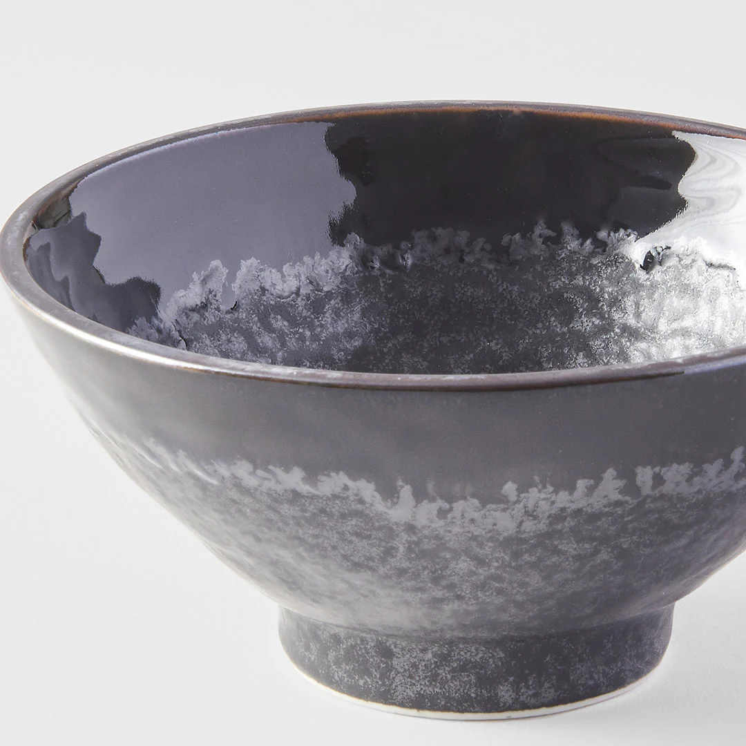 Matt W' Shiny Black Edge medium bowl 15cm - Image 3