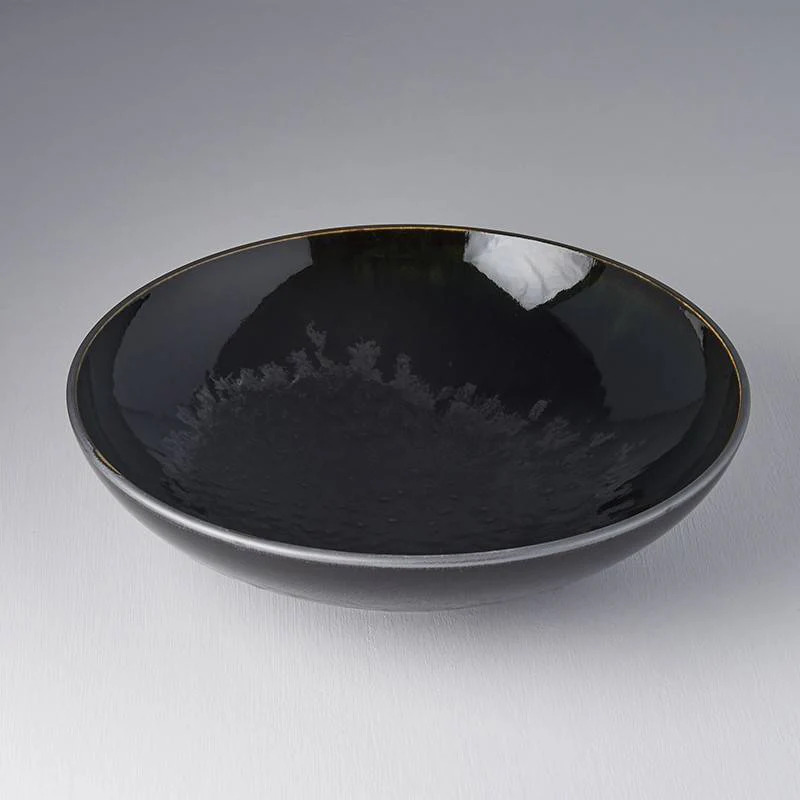 Matt W' Shiny Black Edge open serving bowl 28cm - Image 4