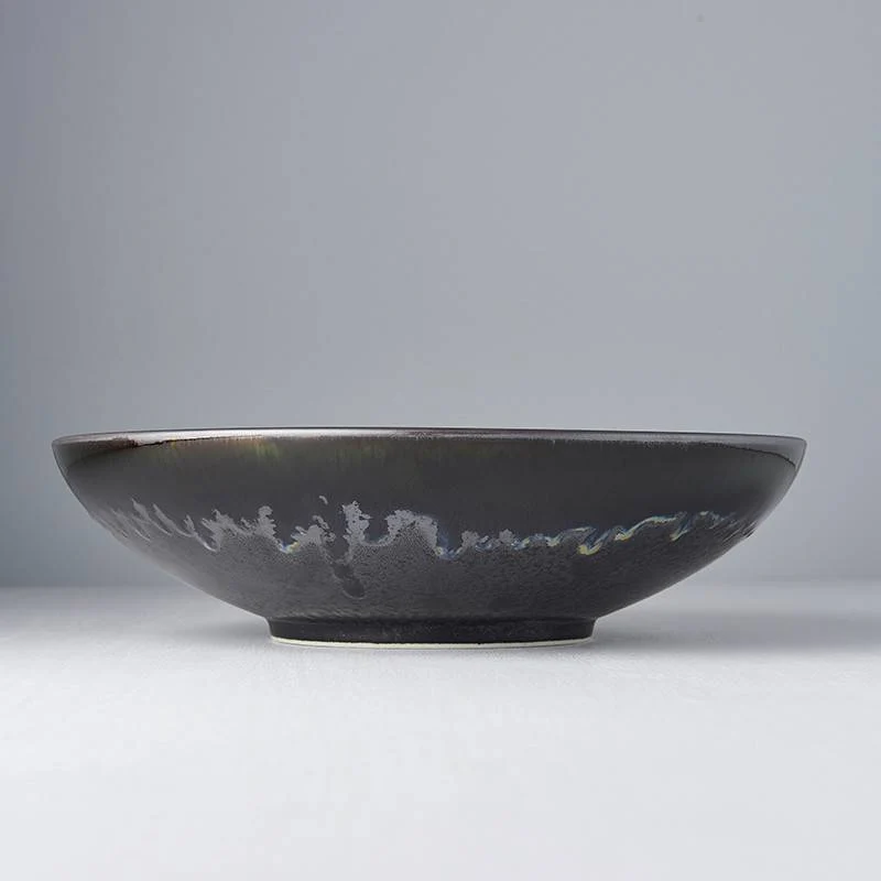 Matt W' Shiny Black Edge open serving bowl 28cm - Image 5