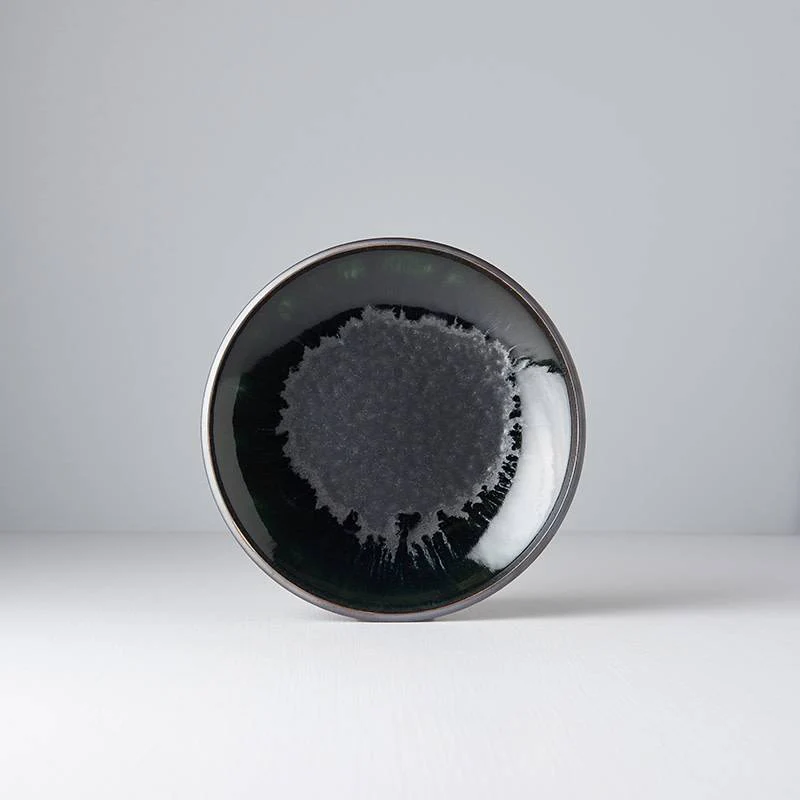 Matt W' Shiny Black Edge side plate 19cm