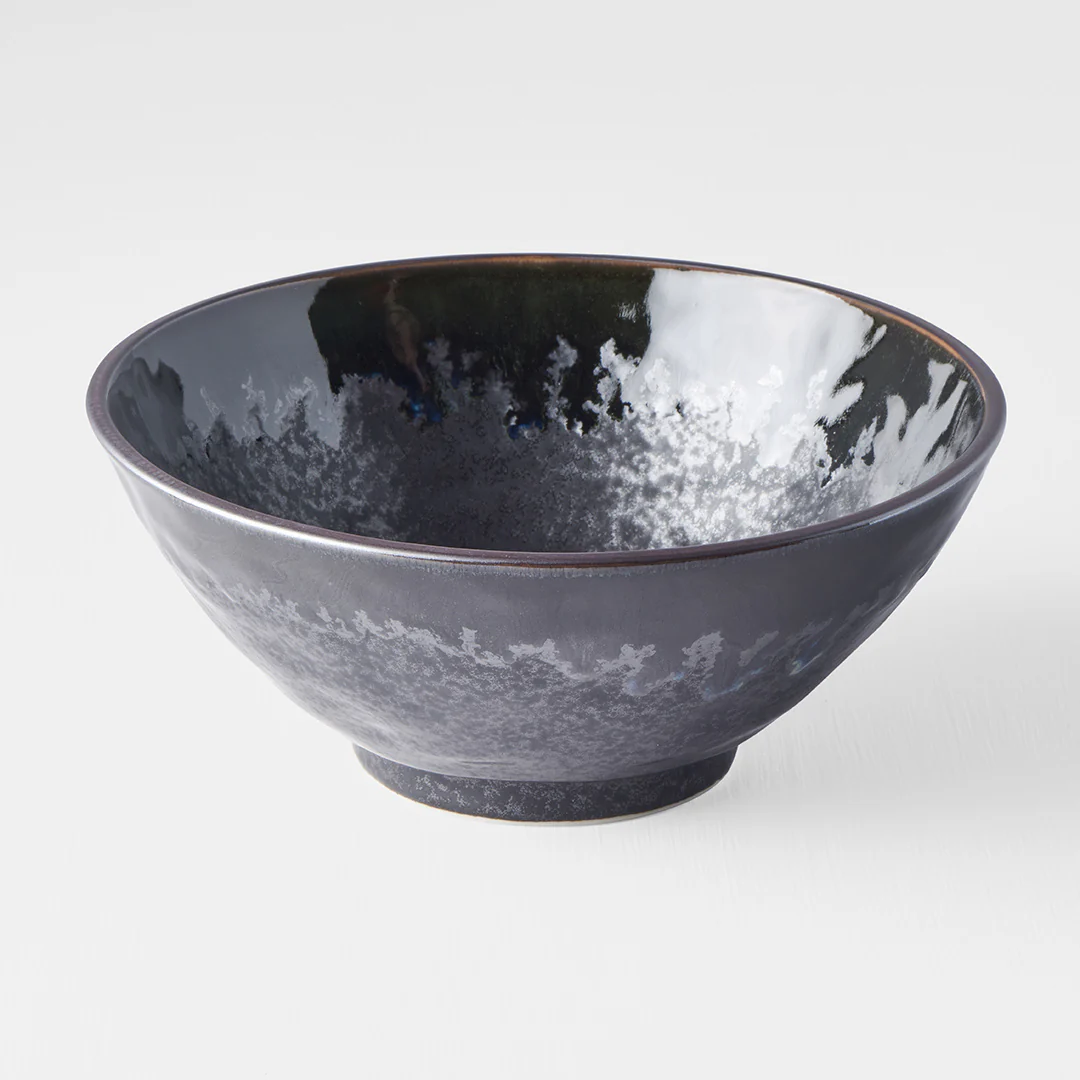 Matt W'Shiny Black Edge udon bowl 19cm