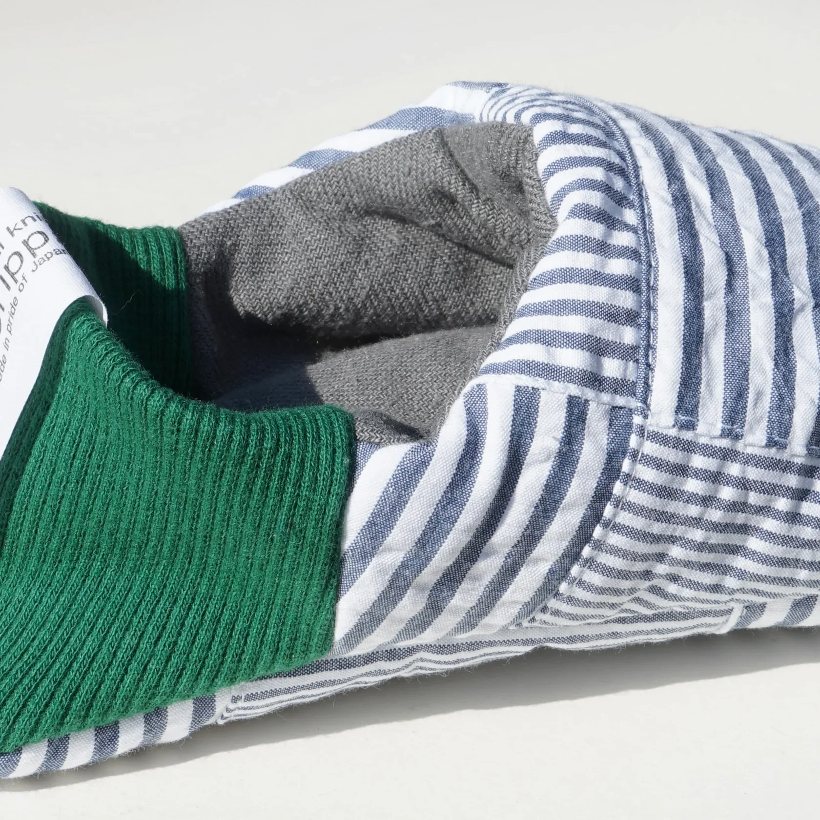 Merippa Soccer Patchwork Blue x Knapsack Grey Japanese Slippers - Image 3