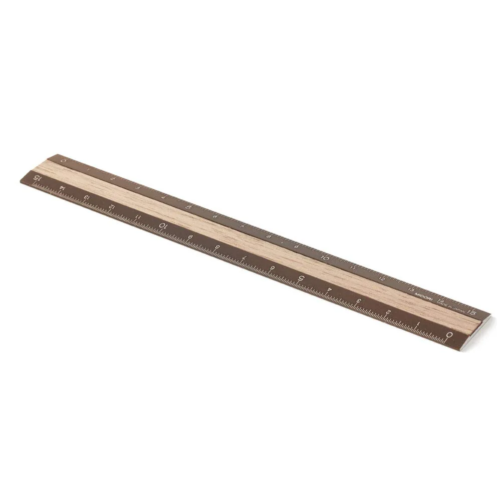Midori Aluminium ruler 15cm Brown & Walnut - Image 4
