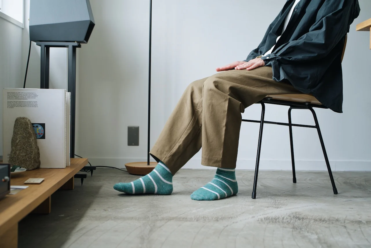 Mohair Wool Border Socks - Trail Road - Image 2