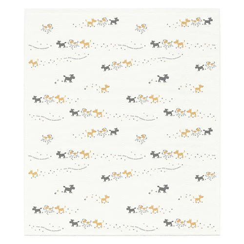 Printed Japanese Dishcloth - Walking Puppies - Image 2