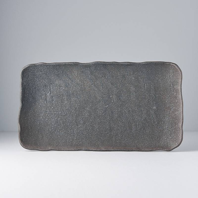 Stone Black textured large rectangular platter 35cm - Image 3