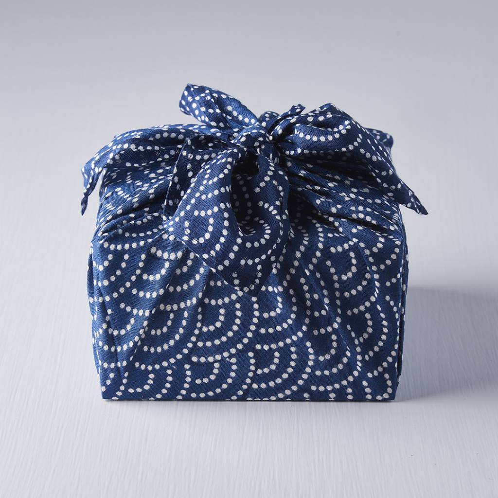 Blue reusable Furoshiki wrap 55cm