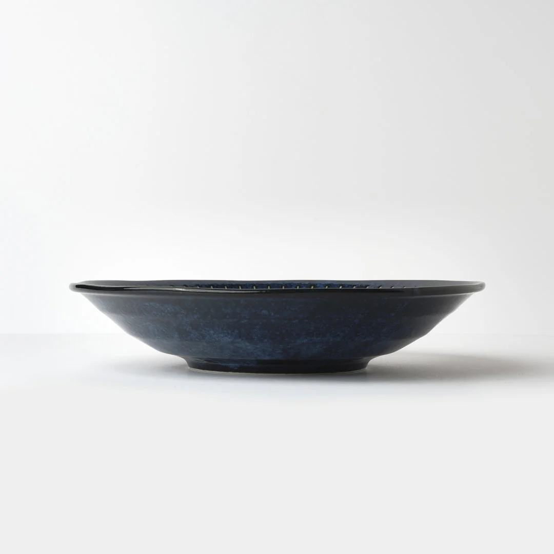 Ridged Indigo wavy edged bowl 25cm - Image 4