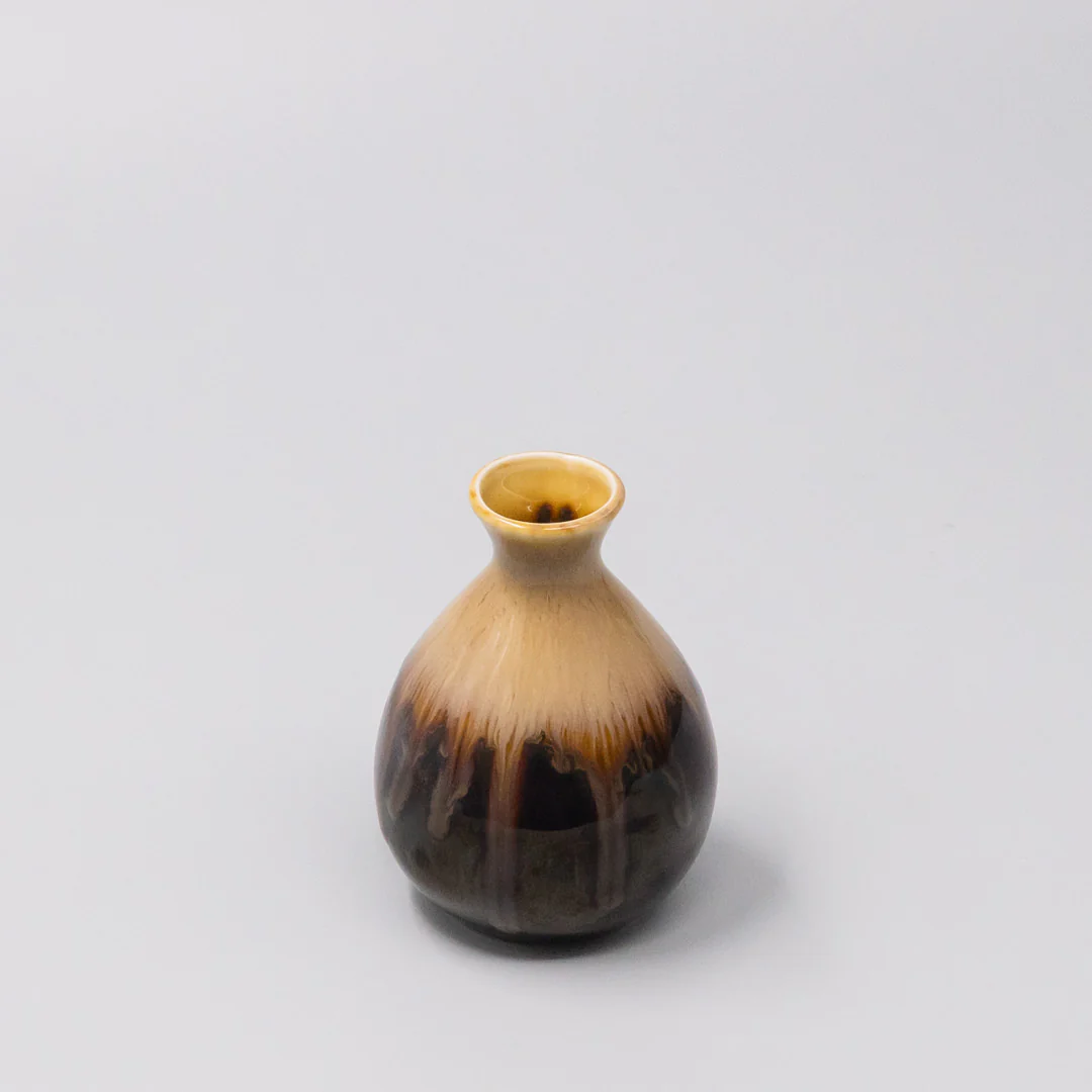 Sake Jug Black Gloss Sunflower Drip 180ml