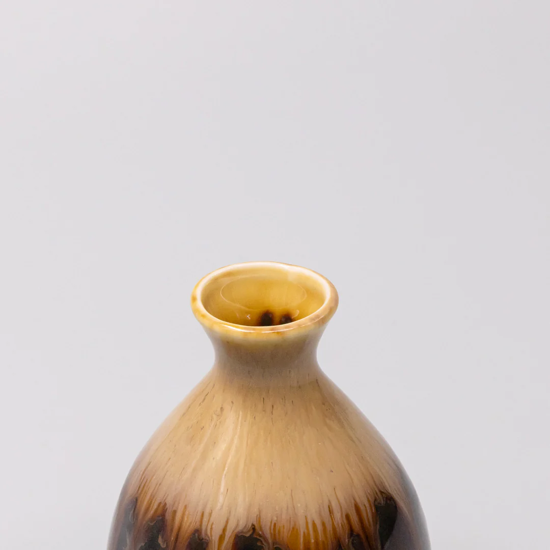 Sake Jug Black Gloss Sunflower Drip 180ml - Image 3
