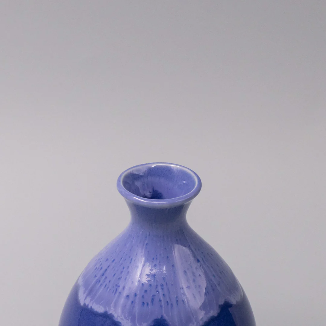 Sake Jug Blue Gloss Pale Blue Drip 300ml - Image 3
