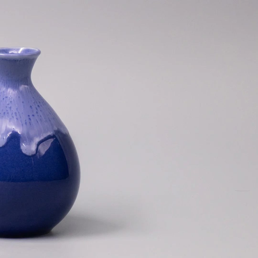 Sake Jug Blue Gloss Pale Blue Drip 300ml - Image 4