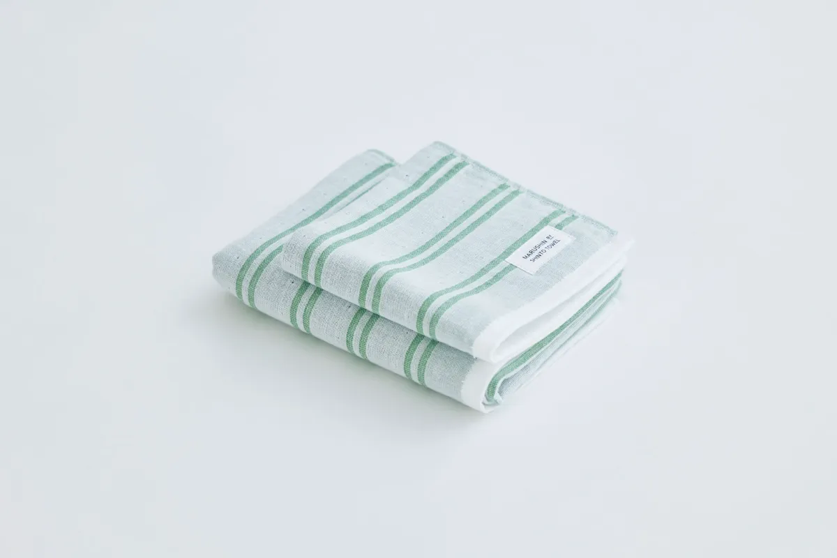 Marushin Shima Towel Double Stripe - Forest