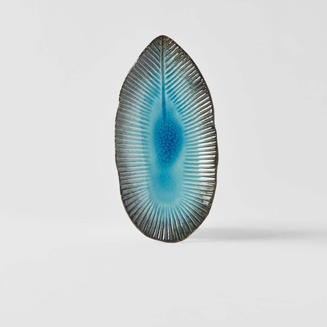Sky Blue ridged oval plate 21cm - Image 4